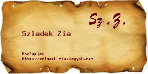 Szladek Zia névjegykártya